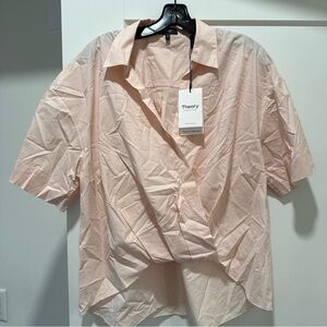 NWT Theory Women's Light Pink Twist Shirt. Sz M